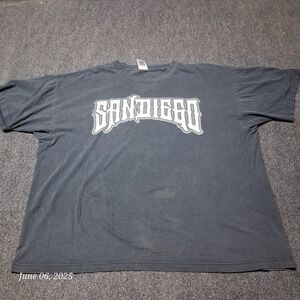 * VTG 707‎ San Diego T Shirt Size 2XL Black Crew Neck Short Sleeve